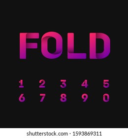 Pink paperfold typeset, vector illustartion
