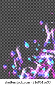 Pink Particle Background Transparent Vector. Shimmer Firework Design. Bright Falling Illustration. Blur Blurry. Bokeh Stardust Template.