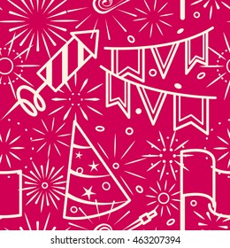 Pink party celebration seamless background. Vector illustration