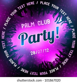 Pink Party flyer vector template