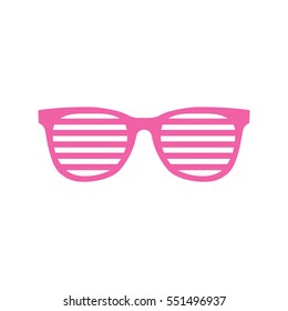 Pink party glasses icon vector illustration