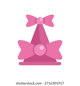 Pink party hat with a bow, perfect for celebrating a birthday or special occasion