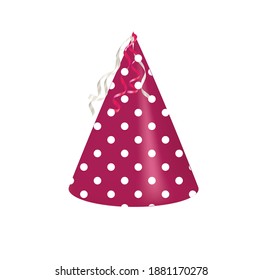 Pink party hat. vector illustration