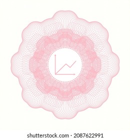 Emblema del pasaporte rosado. con el icono de gráfico dentro