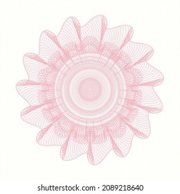 Emblema del pasaporte rosado. Ilustración vectorial. Detallado. 
