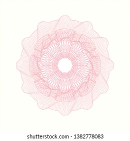 Pink passport money rosette. Vector Illustration. Detailed.