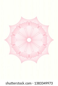 Pink passport money rosette. Vector Illustration. Detailed.