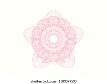 Pink passport money rosette. Vector Illustration. Detailed.