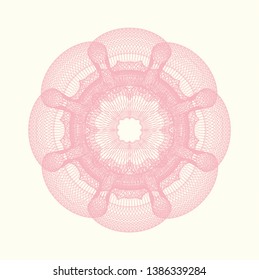 Pink passport money rosette. Vector Illustration. Detailed.