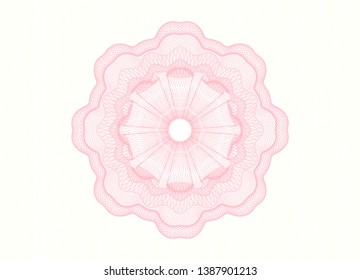 Pink passport money rosette. Vector Illustration. Detailed.