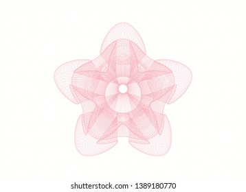 Pink passport money rosette. Vector Illustration. Detailed.