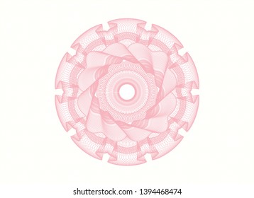 Pink passport money rosette. Vector Illustration. Detailed.