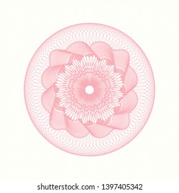 Pink passport money rosette. Vector Illustration. Detailed.