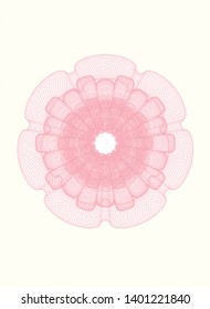 Pink passport money rosette. Vector Illustration. Detailed.