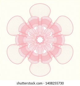 Pink passport money rosette. Vector Illustration. Detailed.