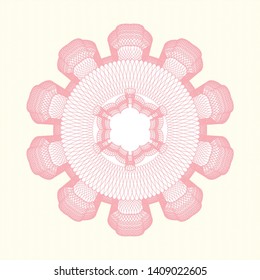 Pink passport money rosette. Vector Illustration. Detailed.