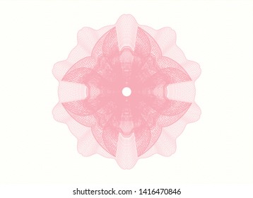 Pink passport money rosette. Vector Illustration. Detailed.