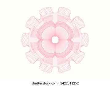 Pink passport money rosette. Vector Illustration. Detailed.