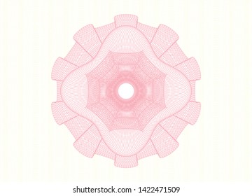 Pink passport money rosette. Vector Illustration. Detailed.