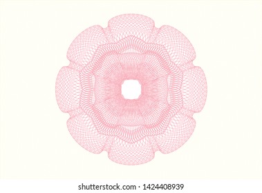 Pink passport money rosette. Vector Illustration. Detailed.