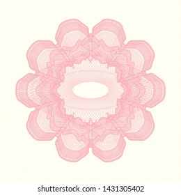 Pink passport money rosette. Vector Illustration. Detailed.