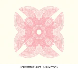 Pink passport money rosette. Vector Illustration. Detailed.