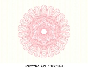 Pink passport money rosette. Vector Illustration. Detailed.