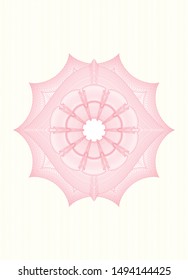 Pink passport money rosette. Vector Illustration. Detailed.