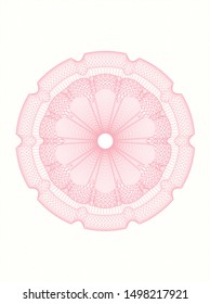 Pink passport money rosette. Vector Illustration. Detailed.