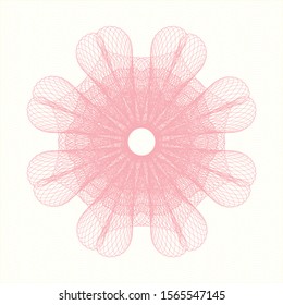 Pink passport money rosette. Vector Illustration. Detailed.
