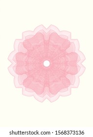 Pink passport money rosette. Vector Illustration. Detailed.