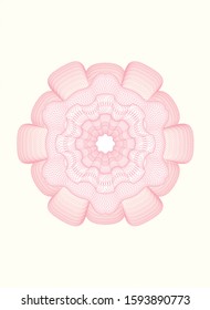 Pink passport money rosette. Vector Illustration. Detailed.