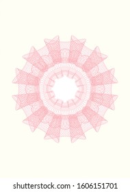 Pink passport money rosette. Vector Illustration. Detailed.