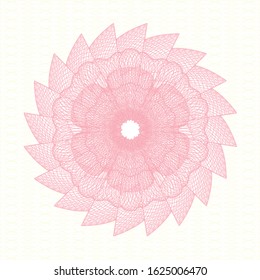 Pink passport money rosette. Vector Illustration. Detailed.