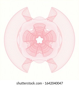 Pink passport money rosette. Vector Illustration. Detailed.