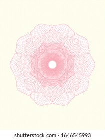 Rosette con dinero del pasaporte rosa. Ilustración vectorial. Detallado.