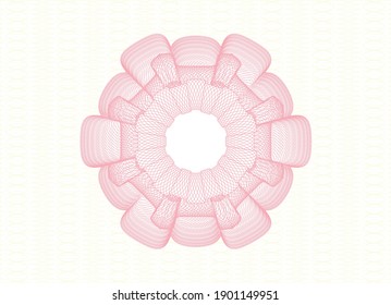 Pink passport money rosette. Vector Illustration. Detailed. 