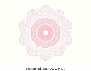 Pink passport money rosette. Vector Illustration. Detailed. 