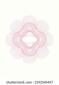 Pink passport money rosette. Vector Illustration. Detailed. 