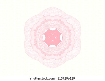 Pink passport money rossete with four leaf clover icon inside
