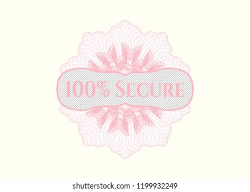 Pink passport money rossete with text 100% Secure inside