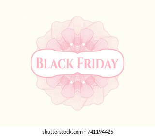 Pink passport money rossete with text Black Friday inside