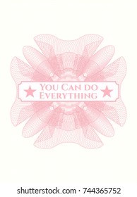 Pink passport money rossete with text You Can do Everything inside