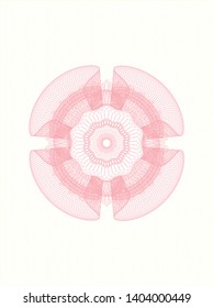 Pink passport money style rosette. Vector Illustration. Detailed.