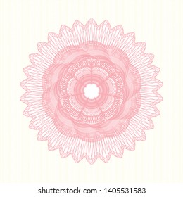 Pink passport money style rosette. Vector Illustration. Detailed.