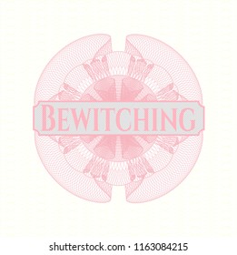 Pink passport money style rossete with text Bewitching inside