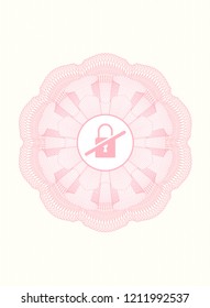 Pink passport money style rossete with inaccessible icon inside