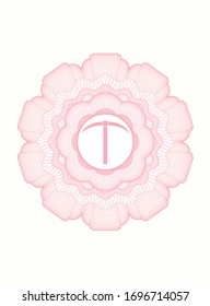 Rosette de pasaportes rosa con icono de pickaxe dentro