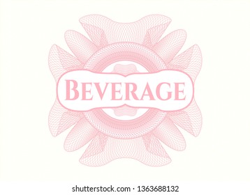 Pink passport rosette with text Beverage inside