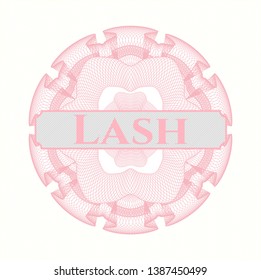 Pink passport rosette with text Lash inside